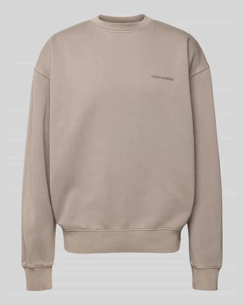 PEGADOR Oversized Sweatshirt mit Label-Stitching Hellgrau