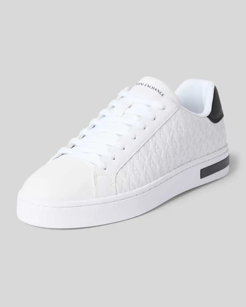 Armani Exchange Sneaker mit Schnürung und Logo-Muster Weiss