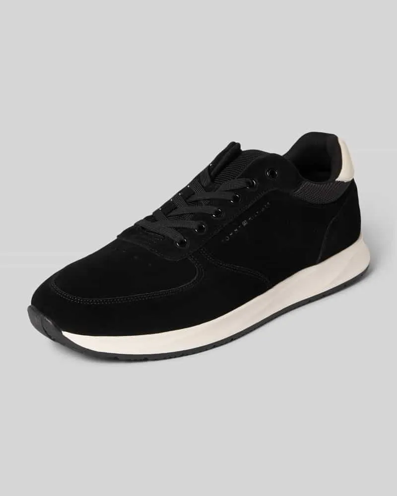 Tommy Hilfiger Low Top Sneaker aus echtem Leder Modell 'NEWPORT Black