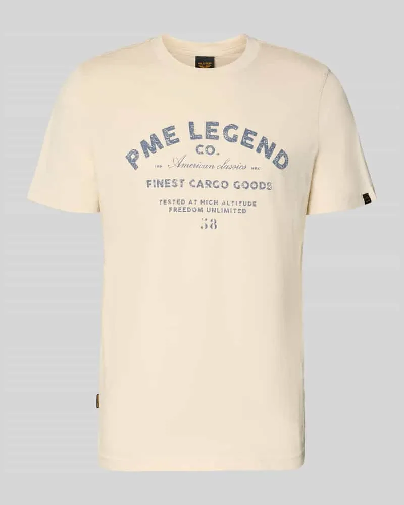 PME Legend Regular Fit T-Shirt mit Logo-Print Offwhite