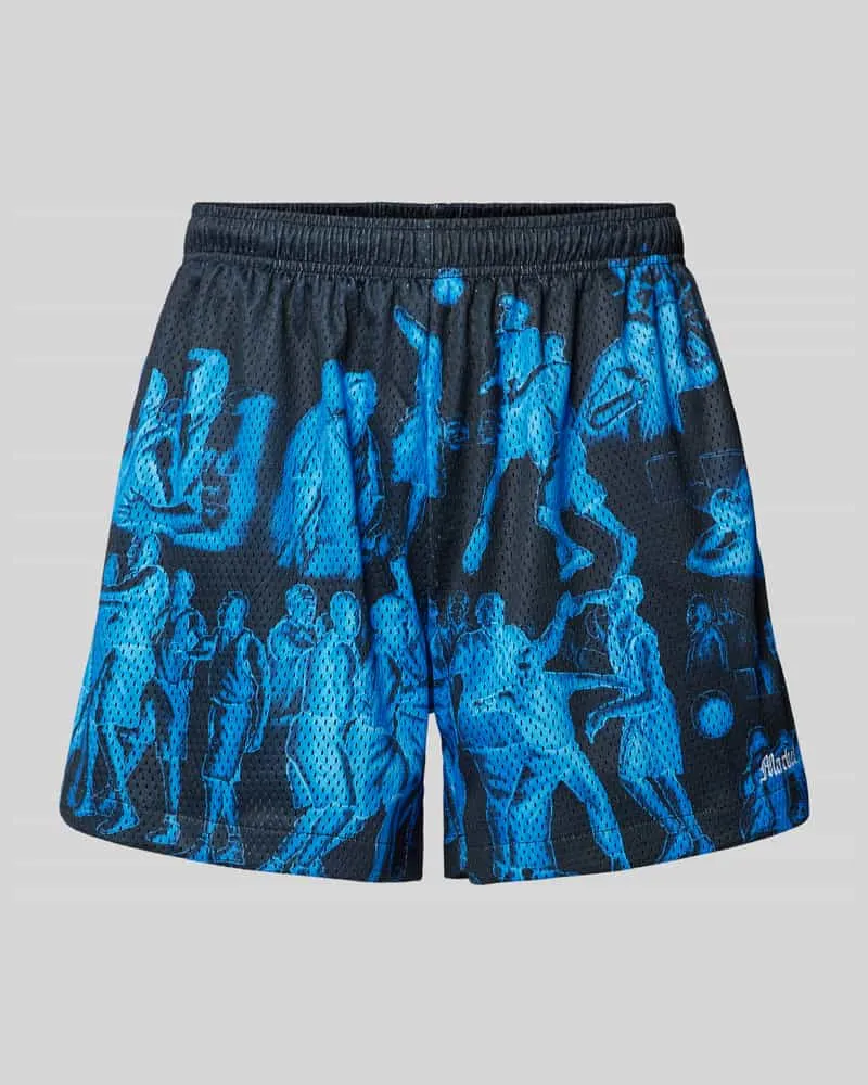 Market Sweatshorts mit Allover-Muster Modell 'MALICE Black