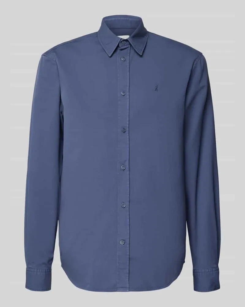 Armedangels Relaxed Fit Freizeithemd aus Bio-Baumwoll-Mix Modell 'GIAALO Rauchblau