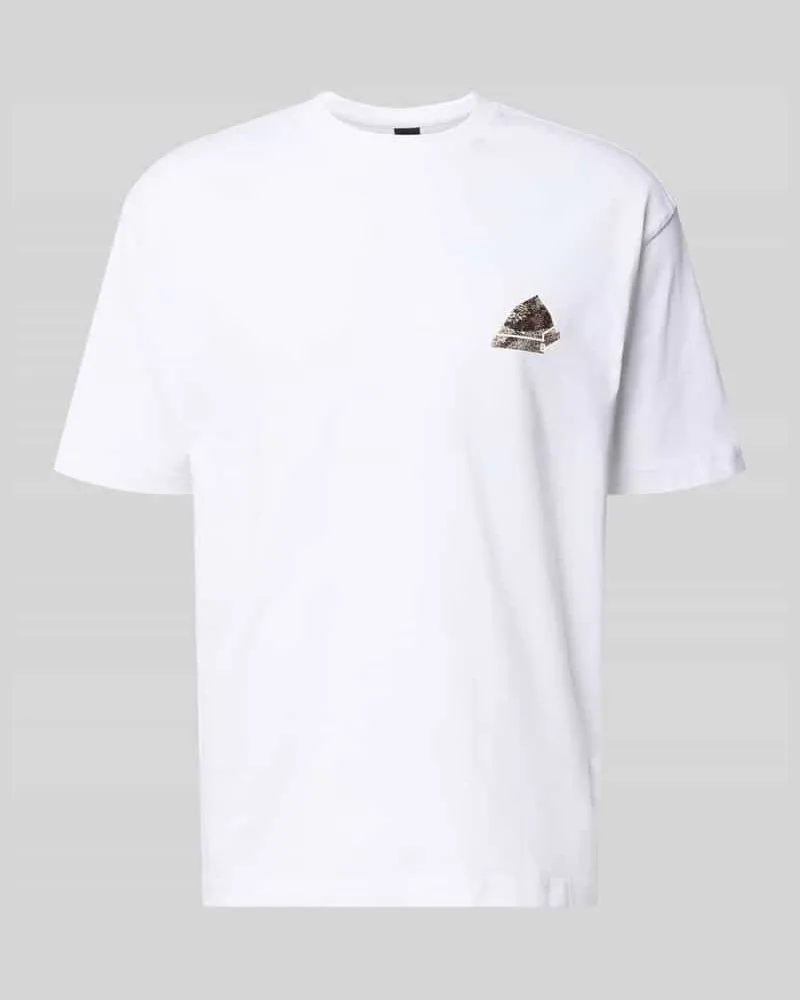 HUGO BOSS Regular Fit T-Shirt aus reiner Baumwolle Modell 'TE_FRAME Weiss