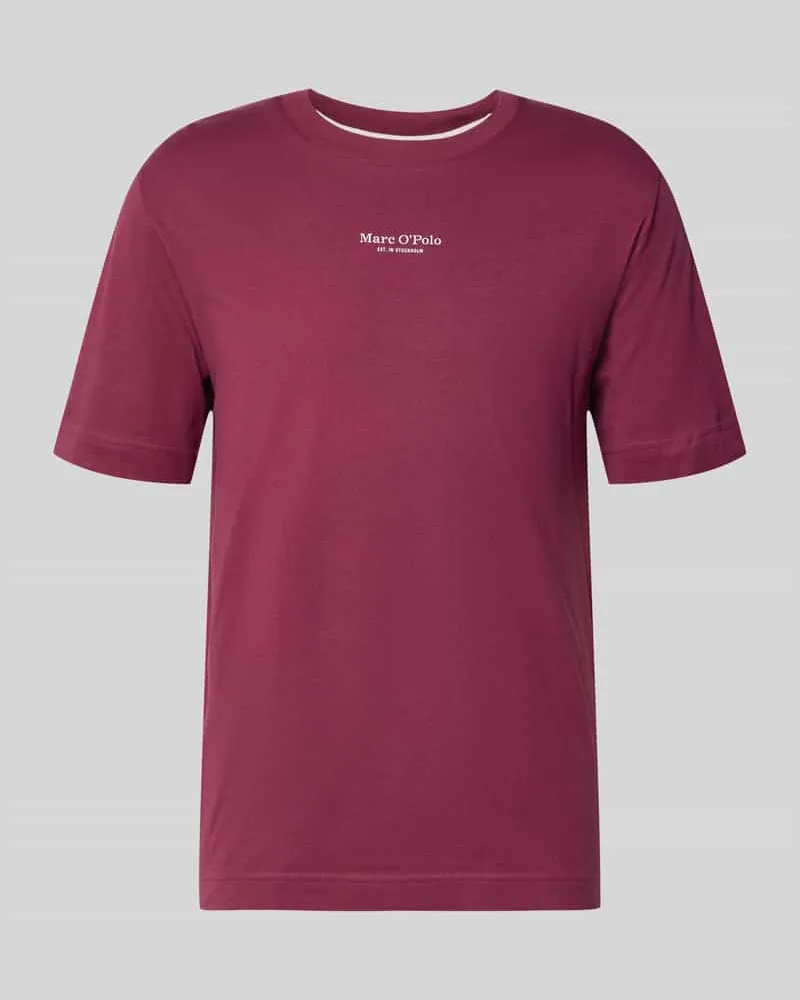 Marc O'Polo Regular Fit T-Shirt aus reiner Baumwolle Dunkelrot