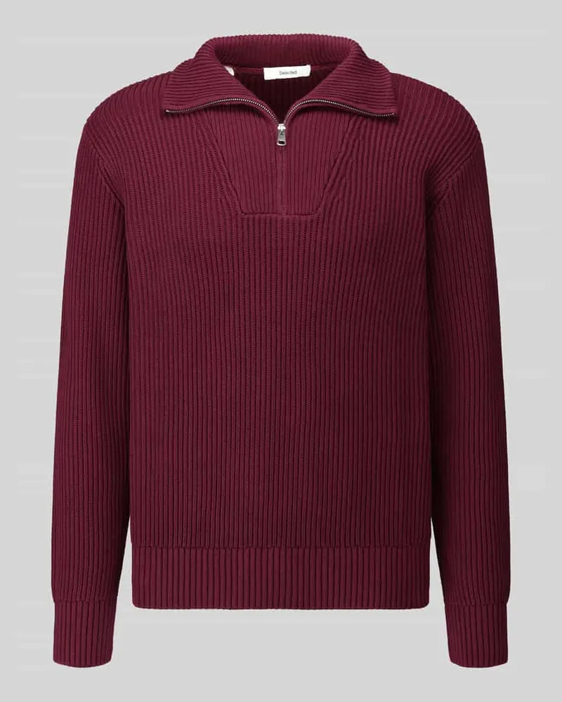 Selected Relaxed Fit Troyer aus reiner Baumwolle Modell 'DRY Bordeaux