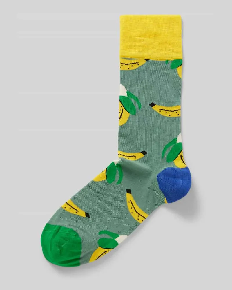 DillySocks Socken mit Motiv-Stitching Modell 'Peeled Banana Graphit