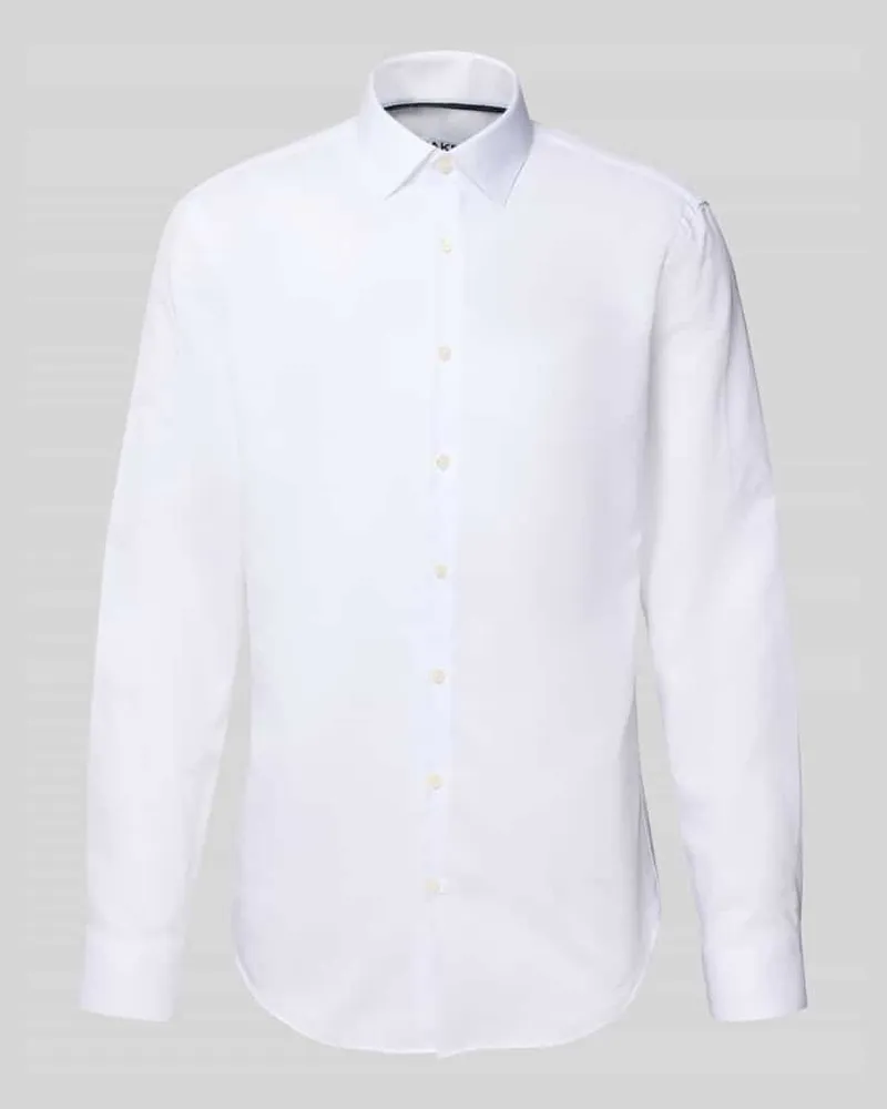JAKE*S Slim Fit Business-Hemd mit Knopfleiste 