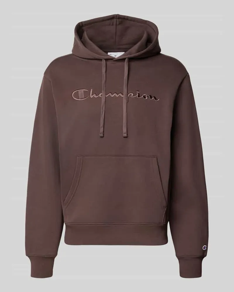 Champion Relaxed Fit Hoodie aus Baumwoll-Mix mit Label-Stitching Schoko