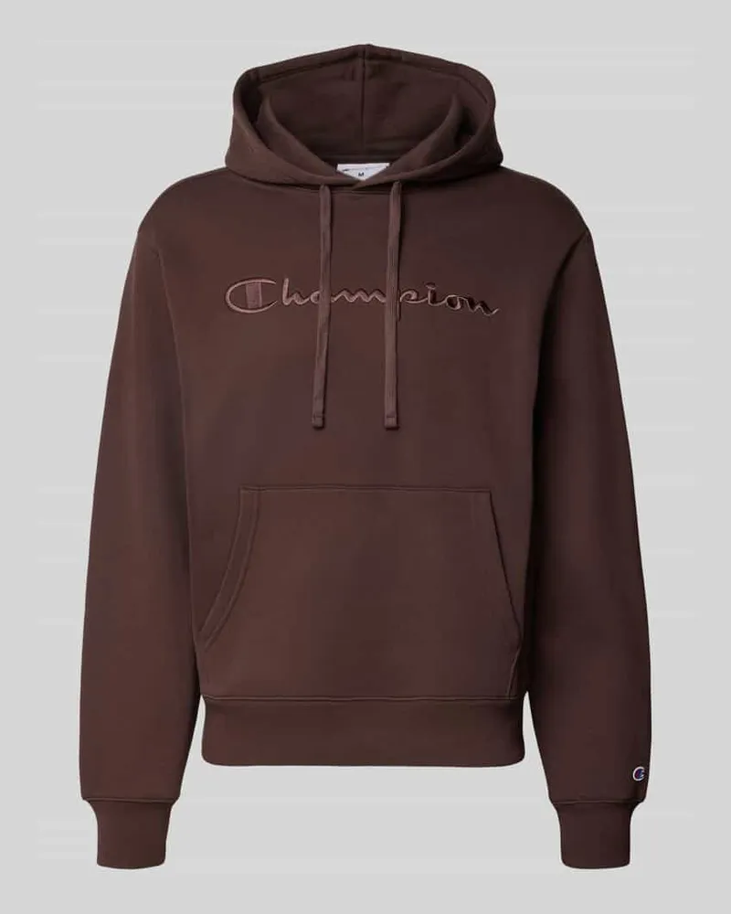 Champion Relaxed Fit Hoodie aus Baumwoll-Mix mit Label-Stitching Schoko