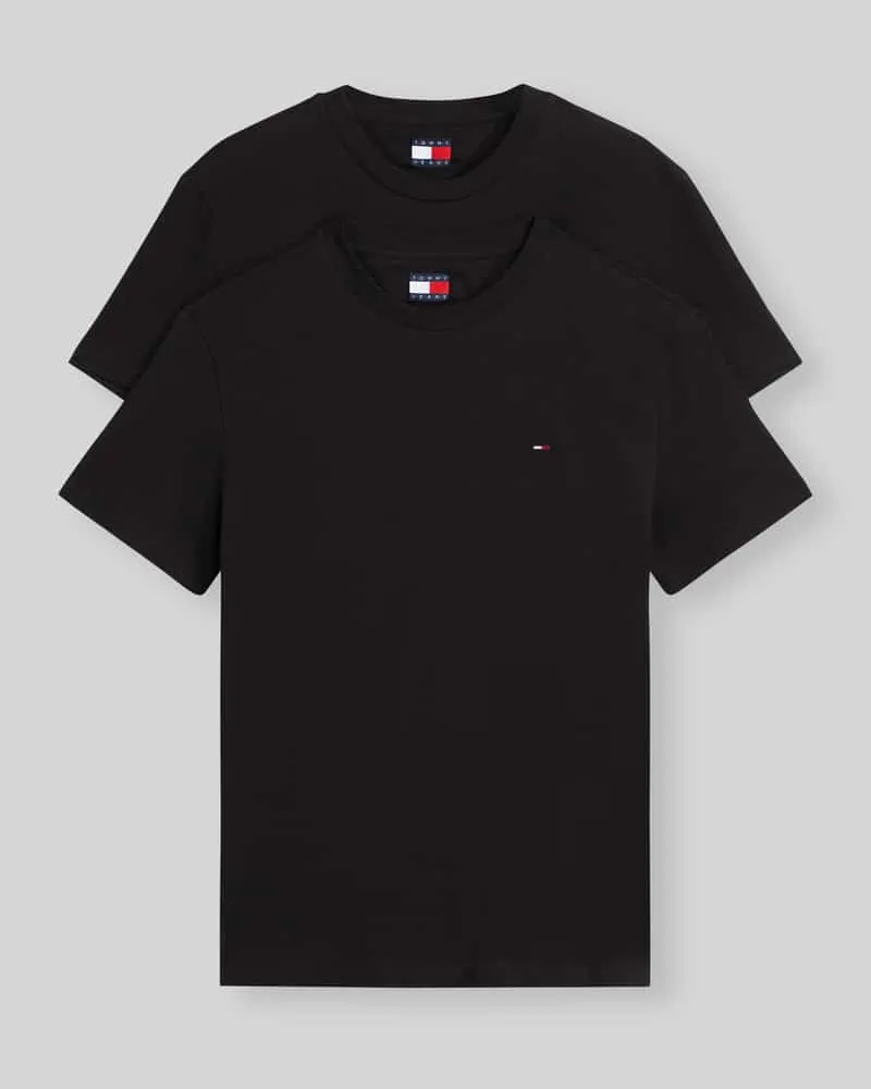 Tommy Hilfiger Slim Fit T-Shirts aus reiner Baumwolle im 2er-Pack Black