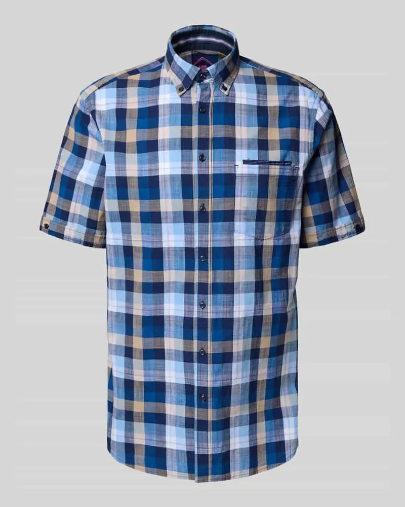 Christian Berg Regular Fit Freizeithemd mit Button-Down-Kragen 