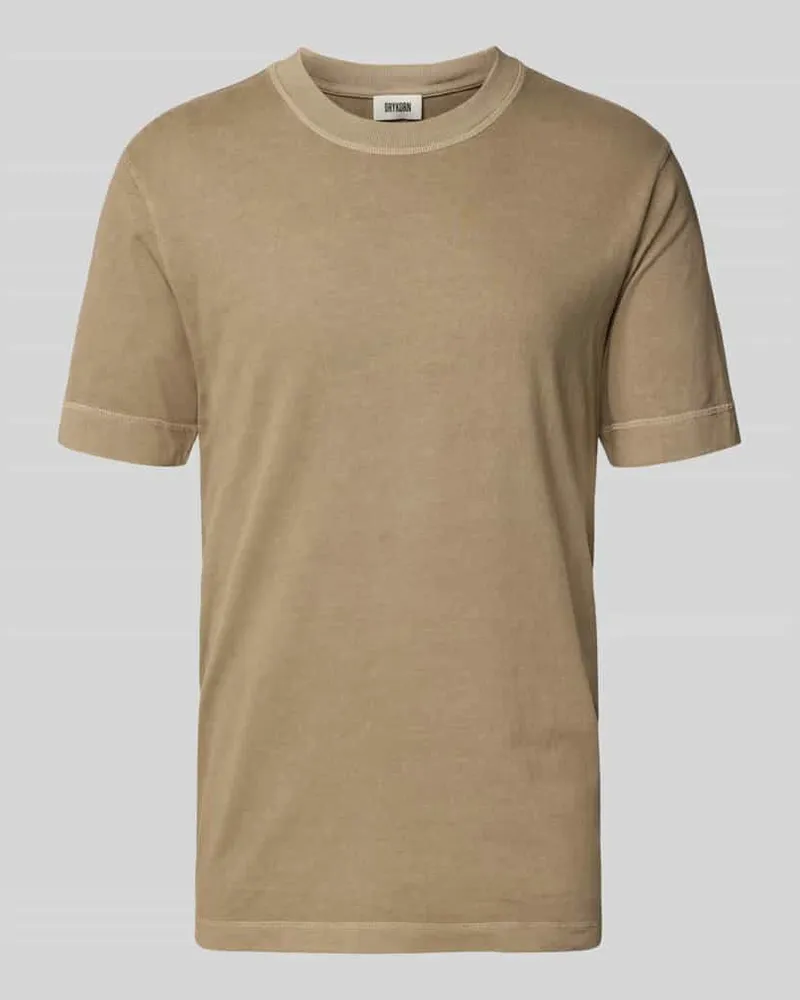 Drykorn T-Shirt mit geripptem Rundhalsausschnitt Modell 'RAPHAEL 