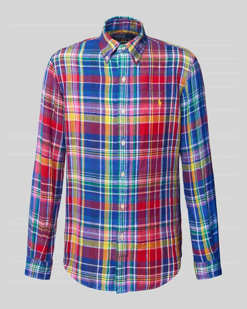 Ralph Lauren Custom Fit Leinenhemd mit Button-Down-Kragen 