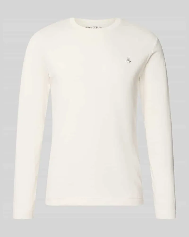 Marc O'Polo Shaped Fit Langarmshirt aus reiner Baumwolle Offwhite