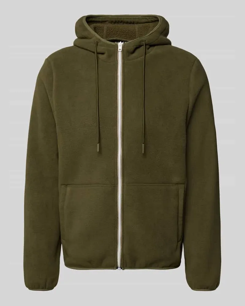 Blend Fleecejacke mit Kapuze Modell 'FROST Oliv