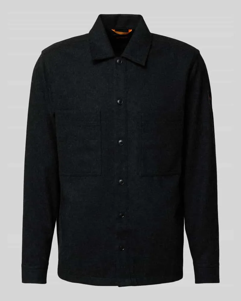 HUGO BOSS Loose Fit Freizeithemd mit Woll-Anteil Modell 'LOCKY 