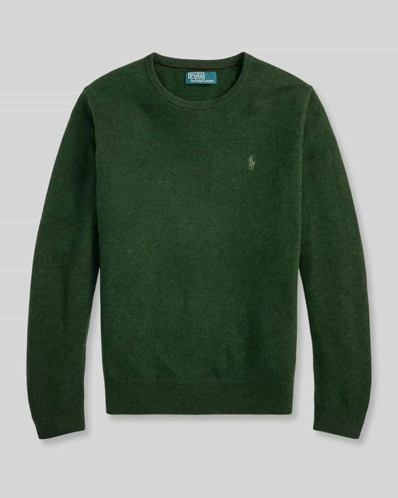 Ralph Lauren Regular Fit Pullover aus reiner Wolle Dunkelgruen