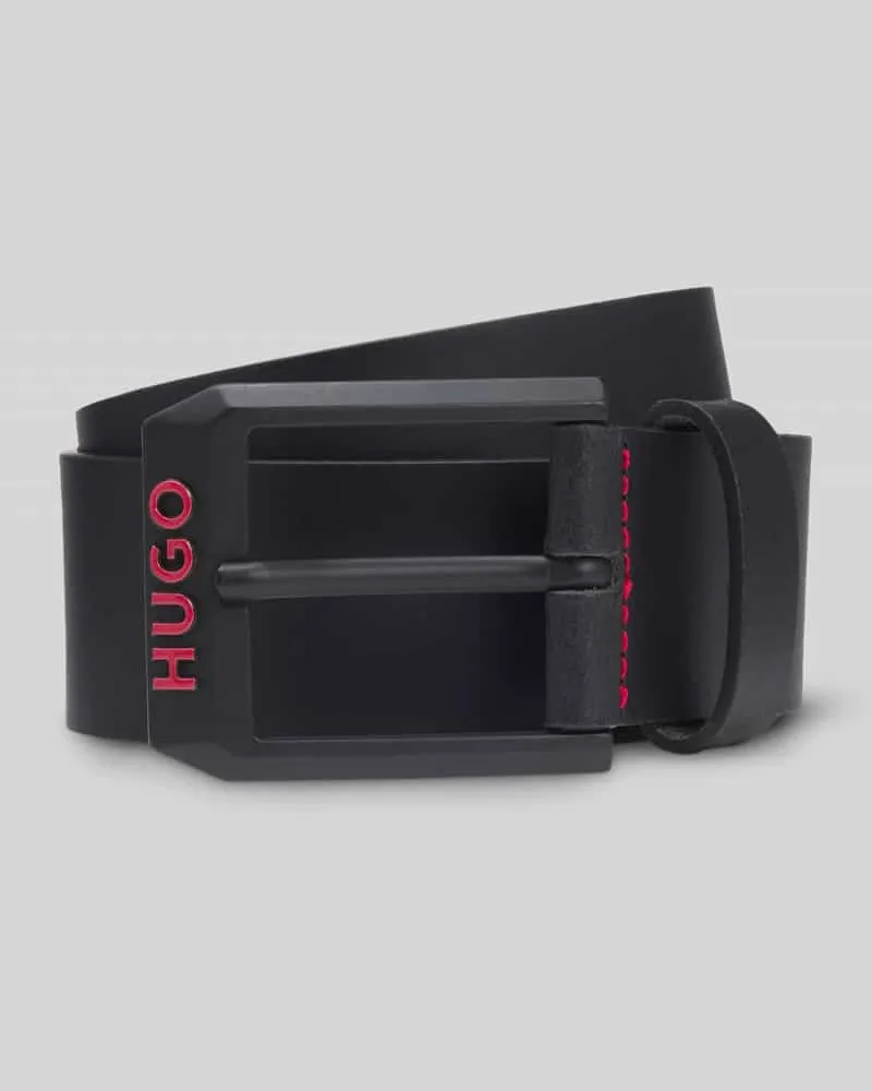 HUGO BOSS Gürtel mit Logo Schließe aus Leder Black
