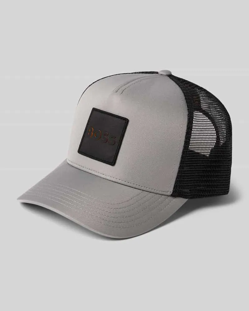 HUGO BOSS Basecap mit Mesh Einsätzen und Logo Detail Hellgrau