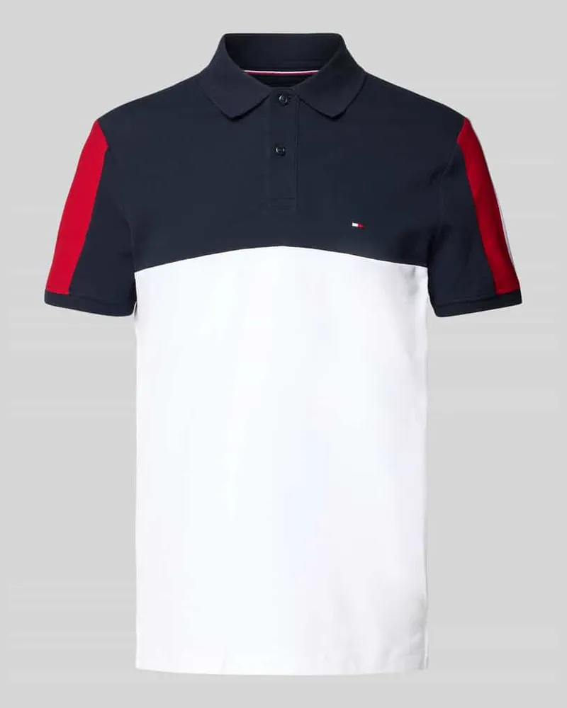 Tommy Hilfiger Regular Fit Poloshirt aus Baumwoll-Mix Weiss
