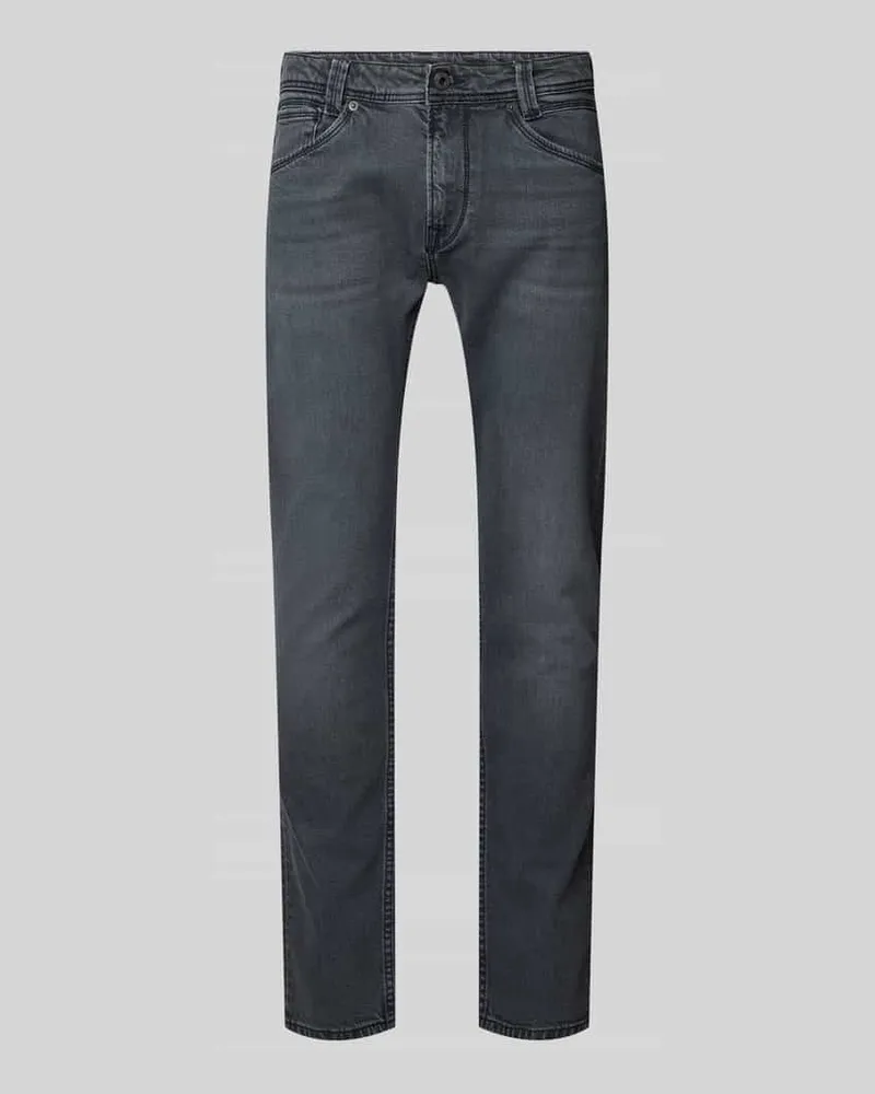 Pepe Jeans Tapered Fit Jeans im 5-Pocket-Design Modell 'SPIKE Dunkelgrau
