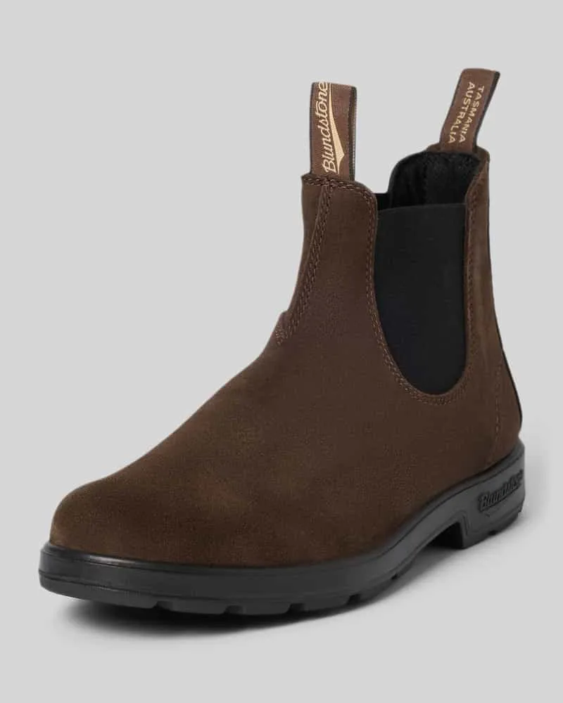 BLUNDSTONE Boots aus Leder mit elastischen Einsätzen Dunkelbraun