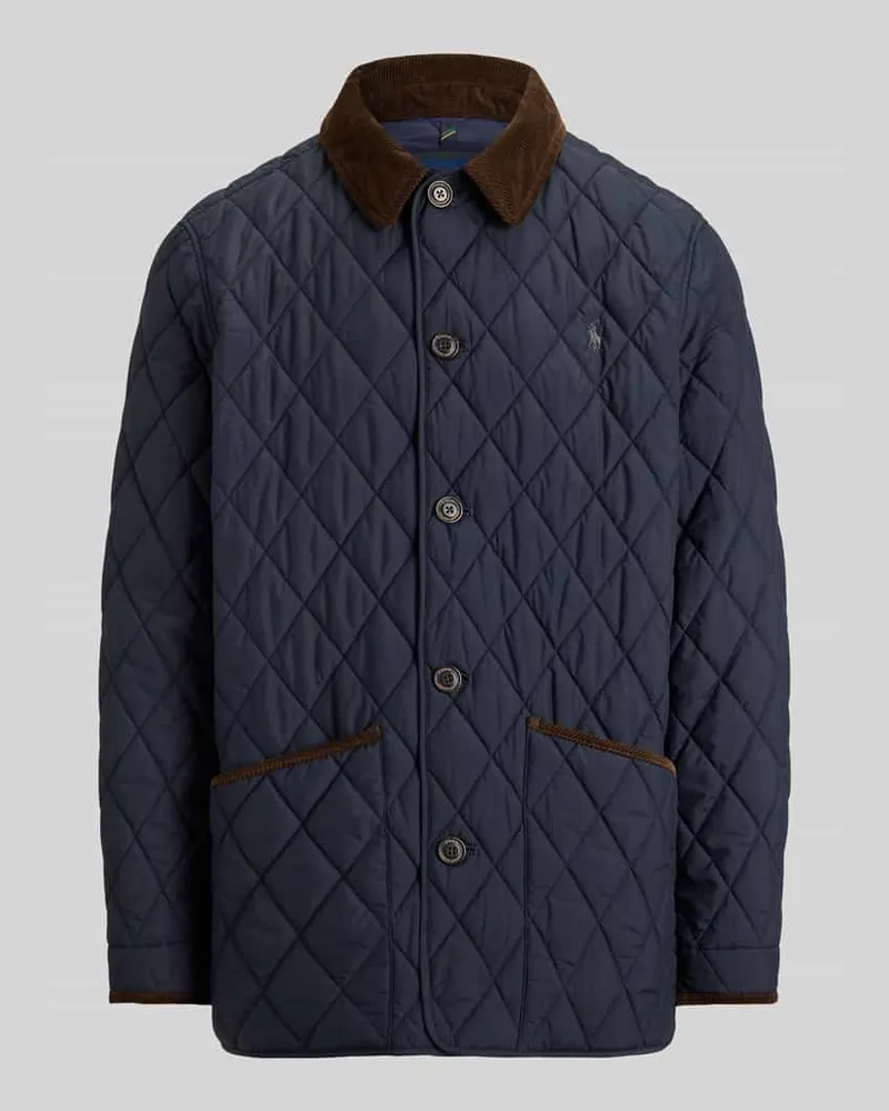 Ralph Lauren Regular Fit Steppjacke mit Cord Umlegekragen Marine