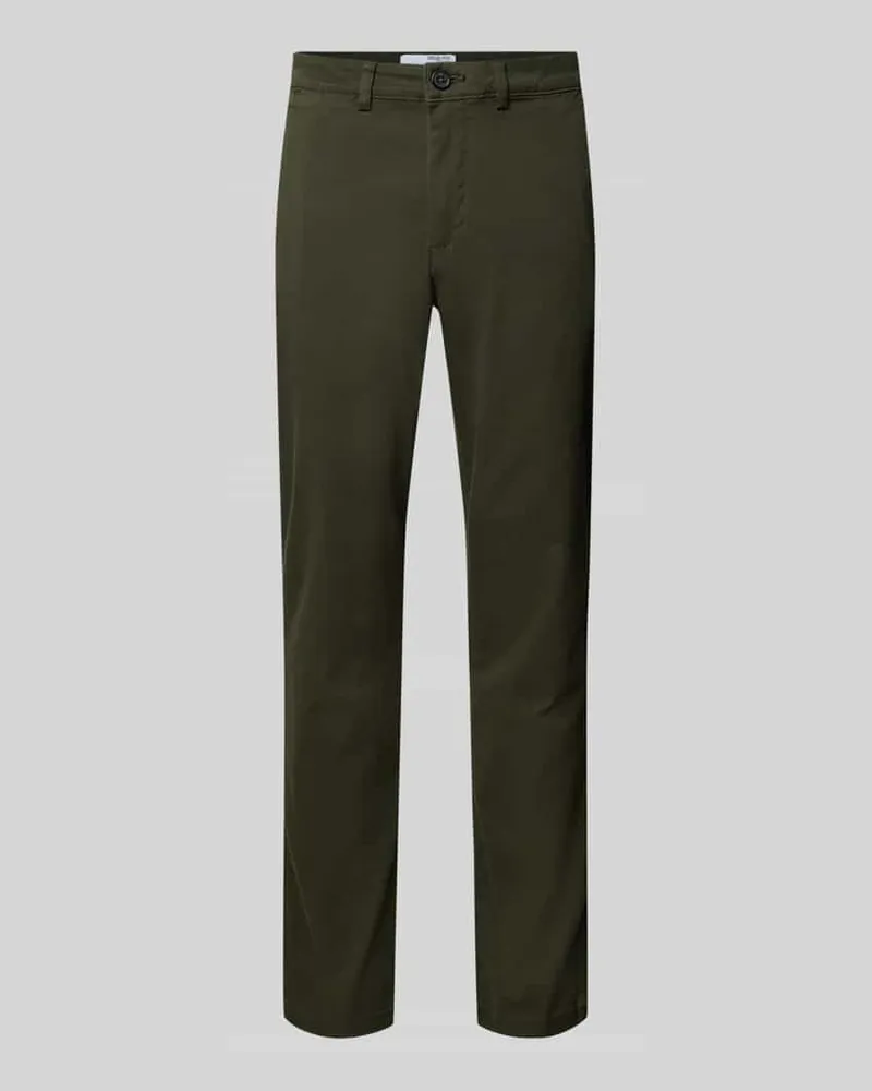 Selected Homme Slim Fit Chino aus Baumwoll-Mix Modell 'MILES Dunkelgruen