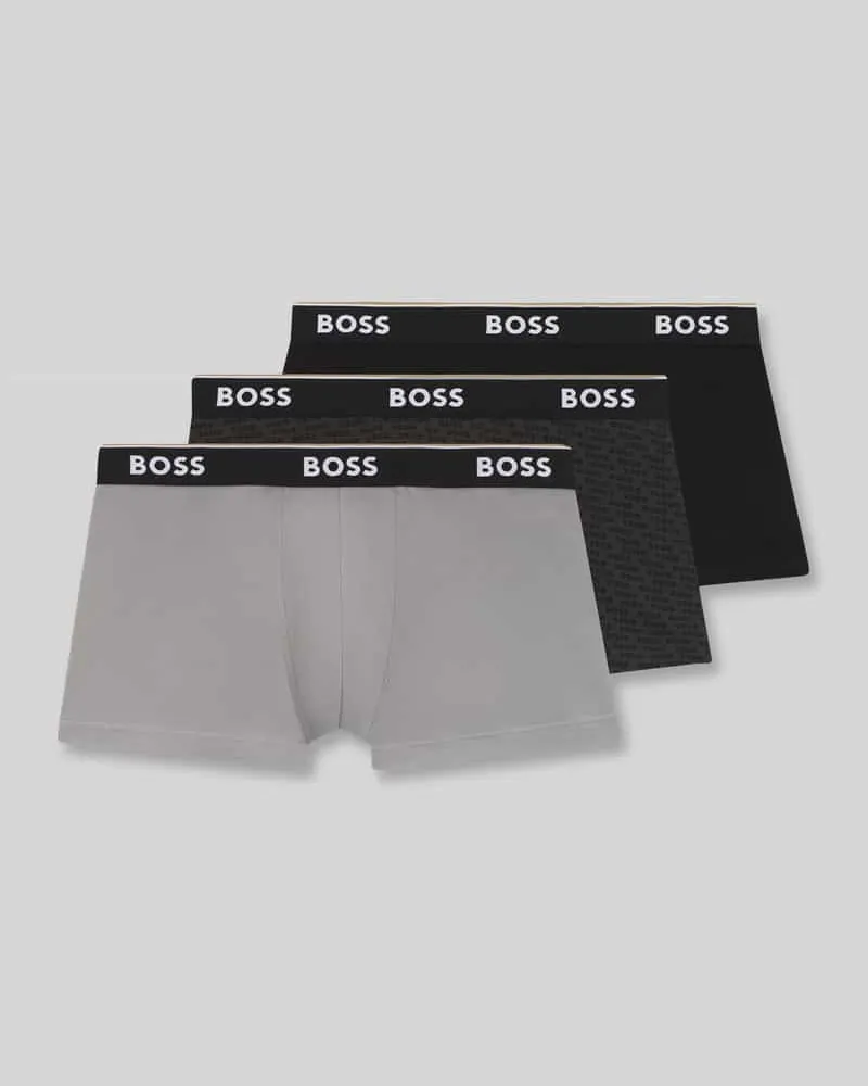 HUGO BOSS Trunks aus Baumwoll-Mix im 3er-Pack Mittelgrau