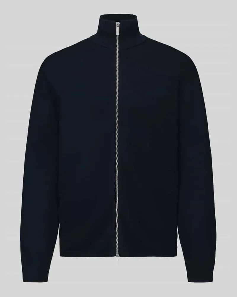 Selected Strickjacke mit Zweiwege Reißverschluss Dunkelblau