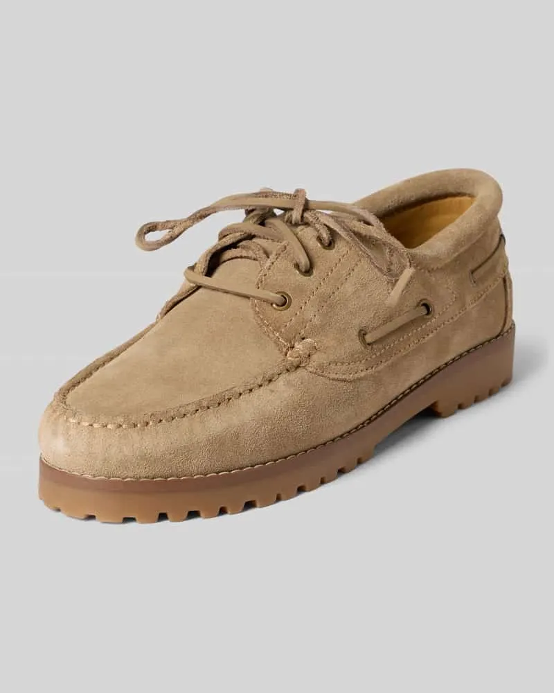 Jack & Jones Bootsschuhe aus Leder mit Schnürung Modell 'BROOKLYN Beige