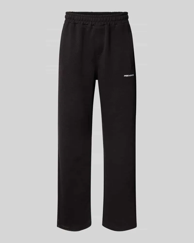 PEGADOR Sweatpants mit Logo-Stitching und elastischem Bund 