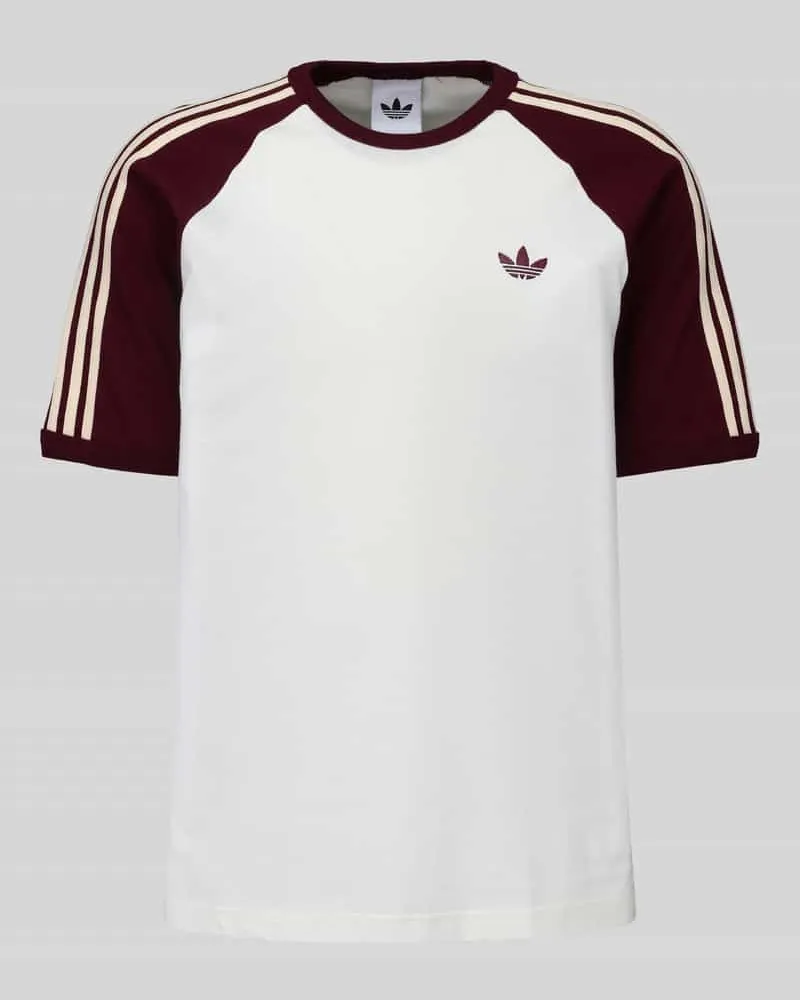 adidas T-Shirt aus Leinen mit Logo-Stitching Offwhite