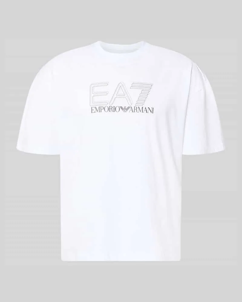 EA7 T-Shirt mit Logo und Rundhalsausschnitt Weiss
