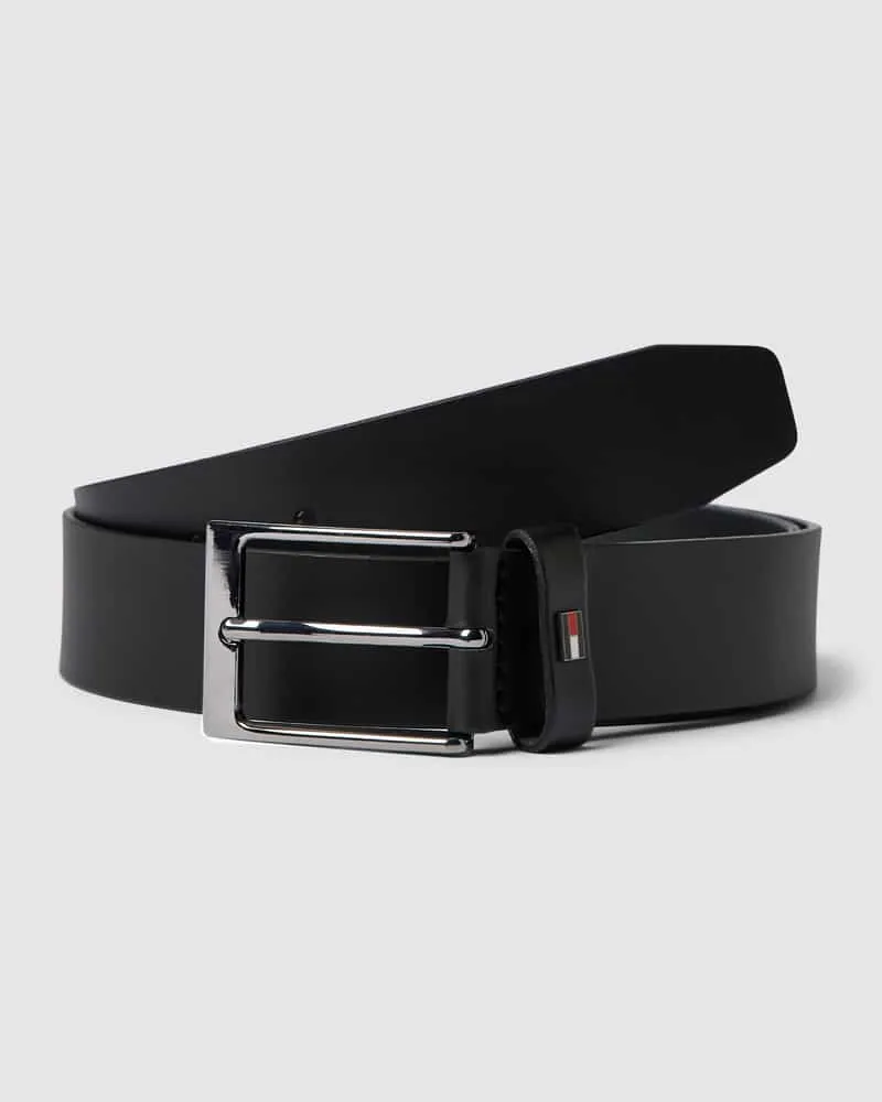 Tommy Hilfiger Ledergürtel mit Dornschließe aus Metall Modell 'LAYTON LEATHER Black