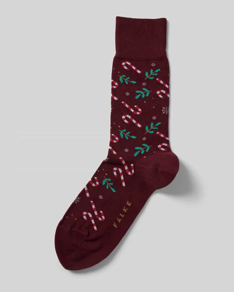 Falke Socken im Allover-Look Modell 'Gifts Blizzard Bordeaux
