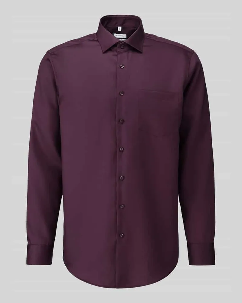 Seidensticker Regular Fit Businesshemd aus reiner Baumwolle Modell 'New Kent Bordeaux
