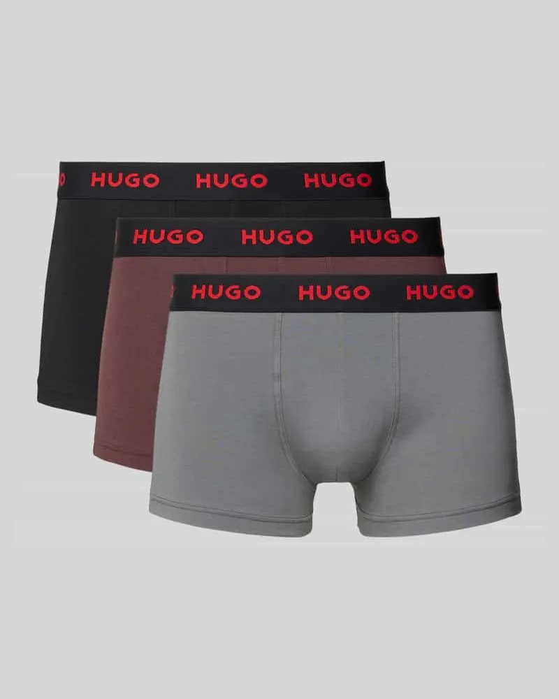 HUGO BOSS Trunks aus Baumwoll-Mix im 3er-Pack Aubergine