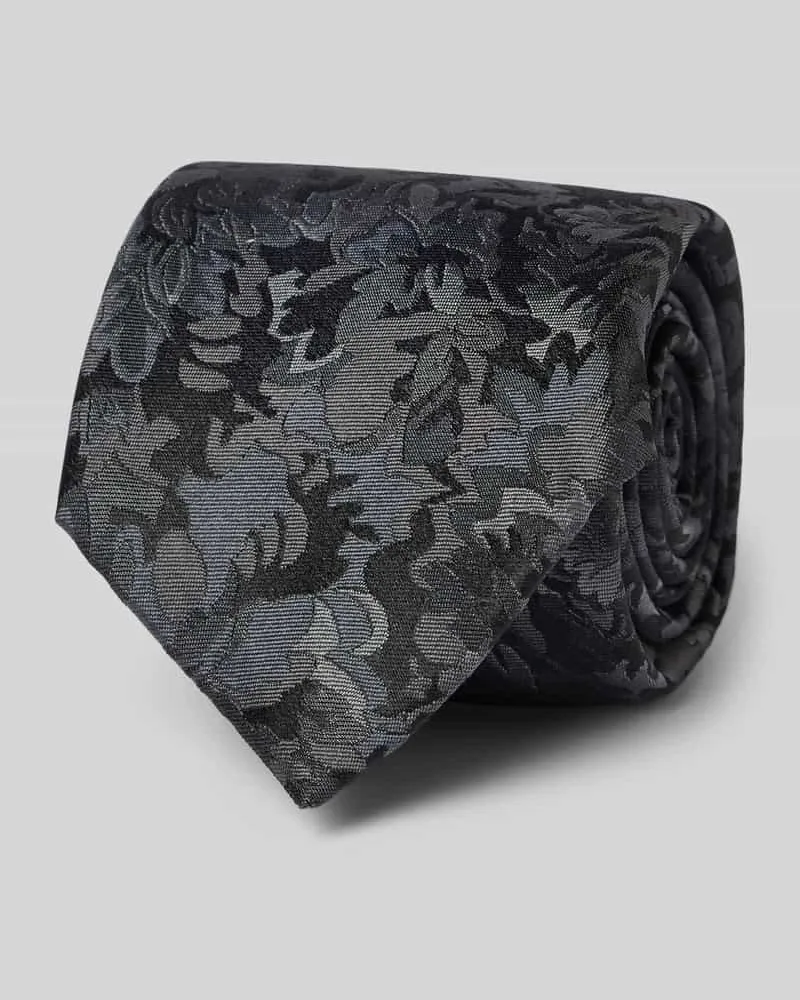 JOOP! Seidenkrawatte mit Strukturmuster Black
