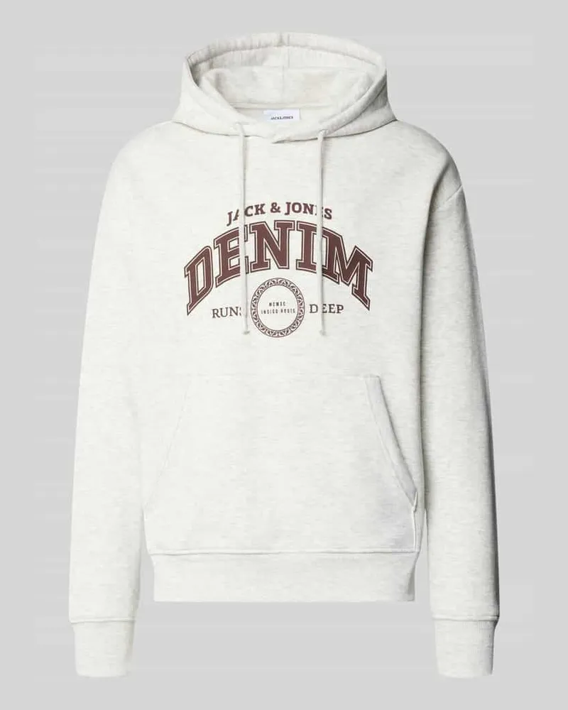 Jack & Jones Hoodie mit Logo-Print Offwhite