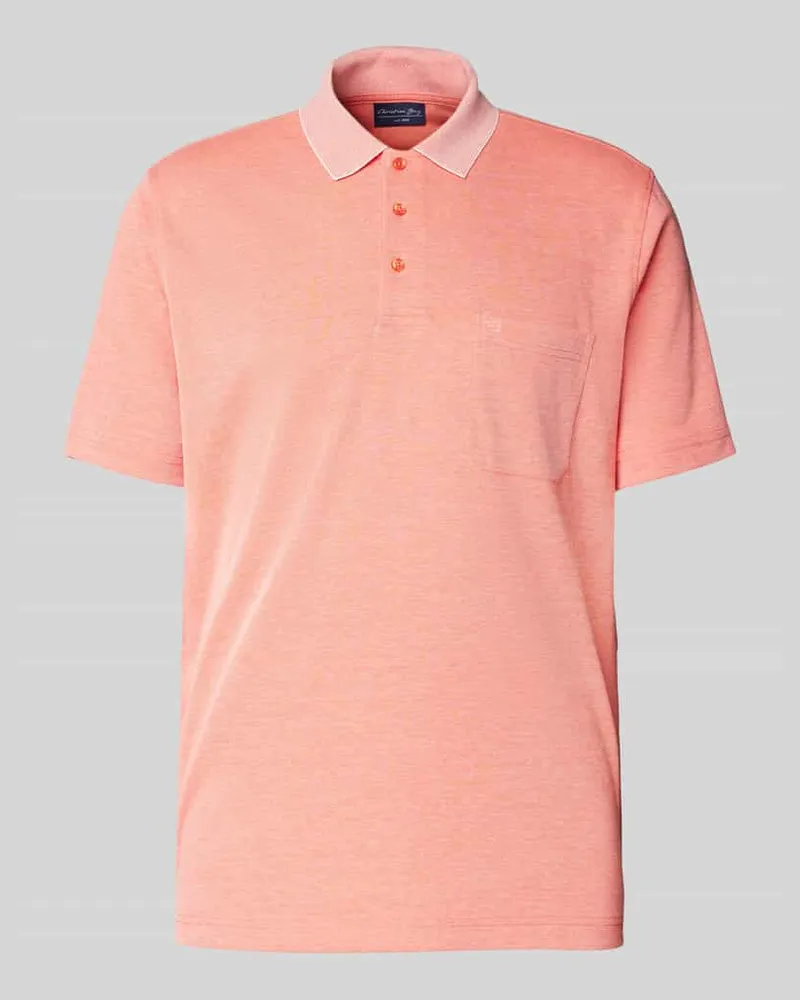 Christian Berg Regular Fit Poloshirt mit Brusttasche Hellrot