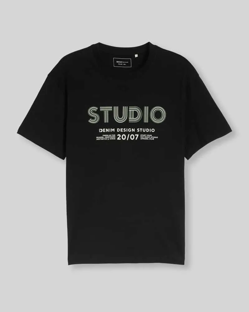 Tom Tailor Relaxed Fit T-Shirt aus reiner Baumwolle Black