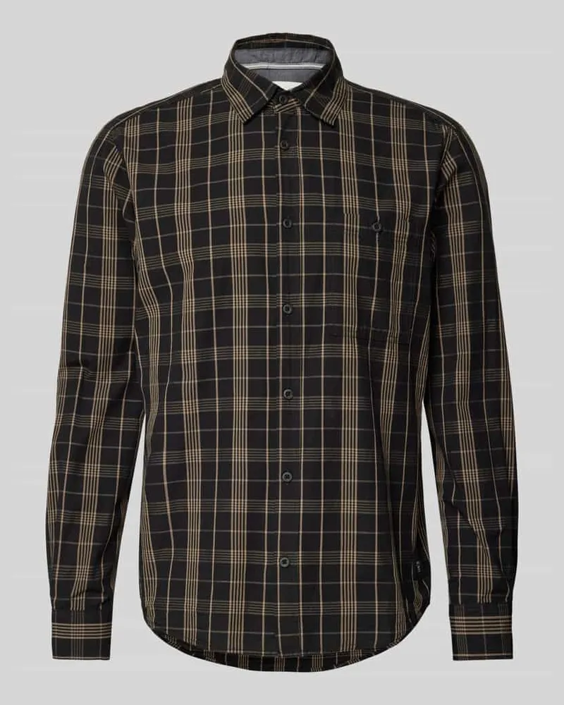 S.Oliver Regular Fit Freizeithemd aus reiner Baumwolle Black