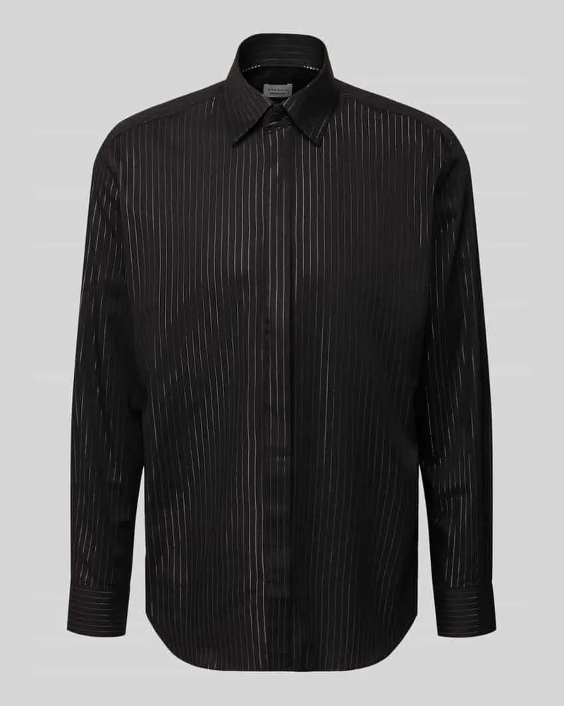 Eterna Modern Fit Business-Hemd mit Knopfleiste Black