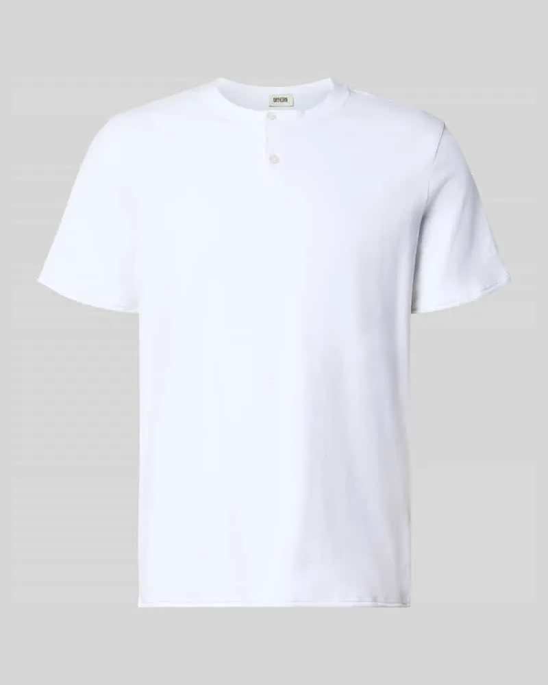 Drykorn T-Shirt mit kurzer Knopfleiste Modell 'ENIL Weiss