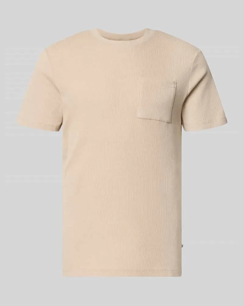 S.Oliver Regular Fit T-Shirt aus Baumwoll-Mix Beige