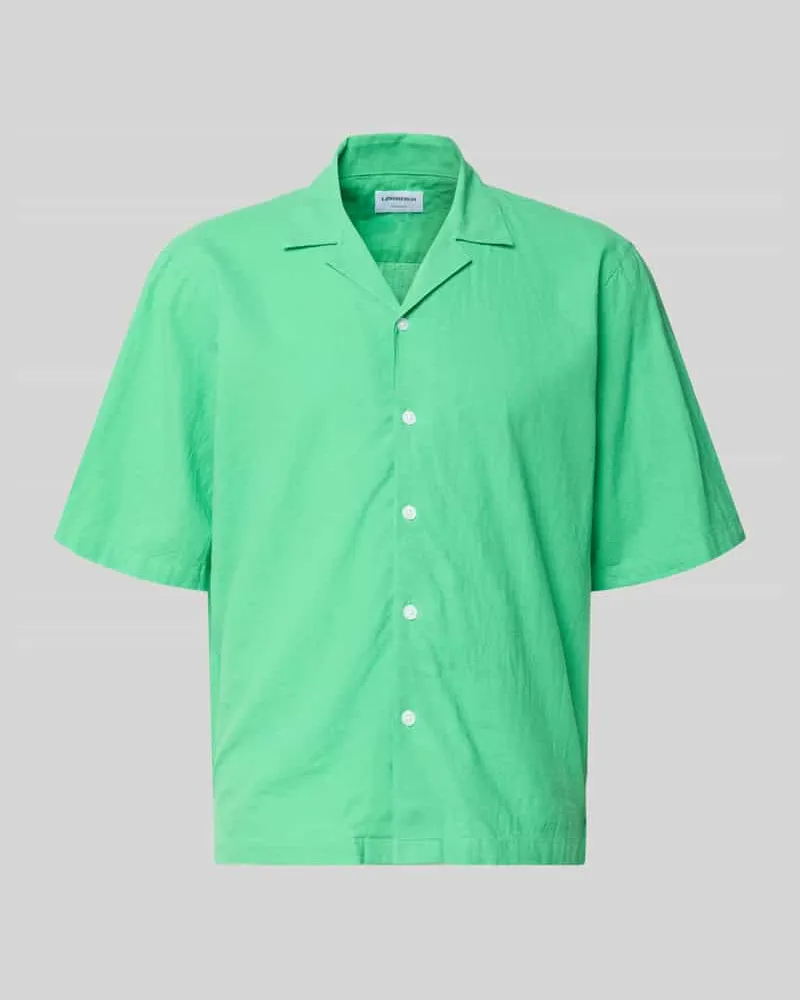 Lindbergh Cropped Freizeithemd aus Leinen-Baumwoll-Mix Apfel