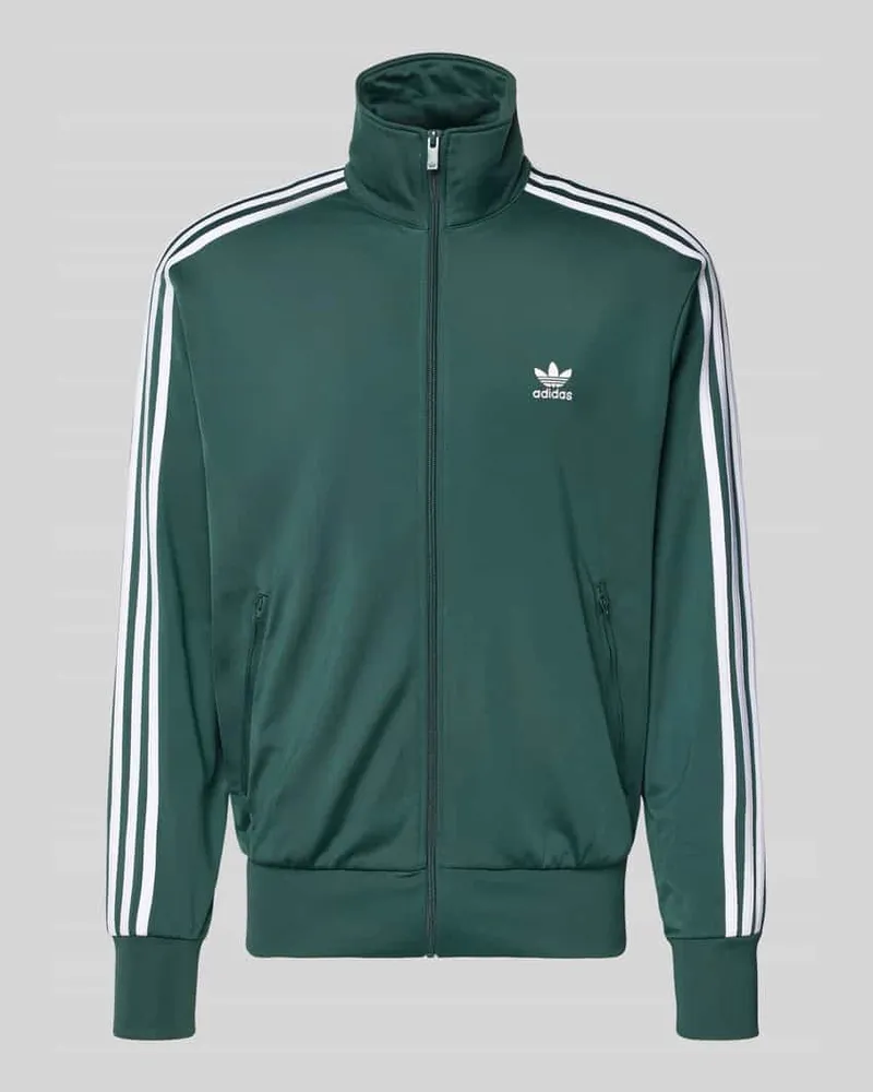 adidas Regular Fit Sweatjacke mit Stehkragen Modell 'Bird Dunkelgruen
