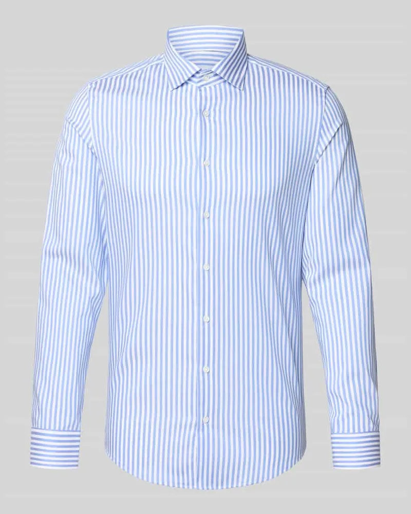 Seidensticker Slim Fit Business-Hemd aus Baumwolle mit Kentkragen Bleu