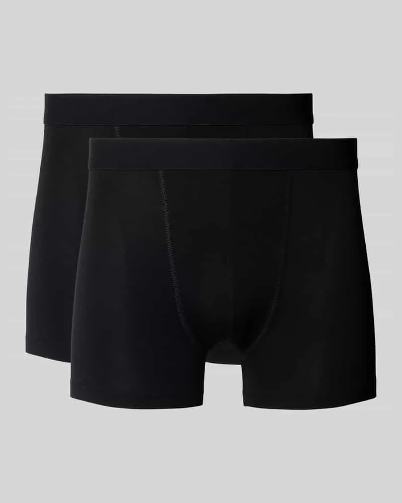 Bread & Boxers Trunks mit elastischem Bund im 2er-Pack Black